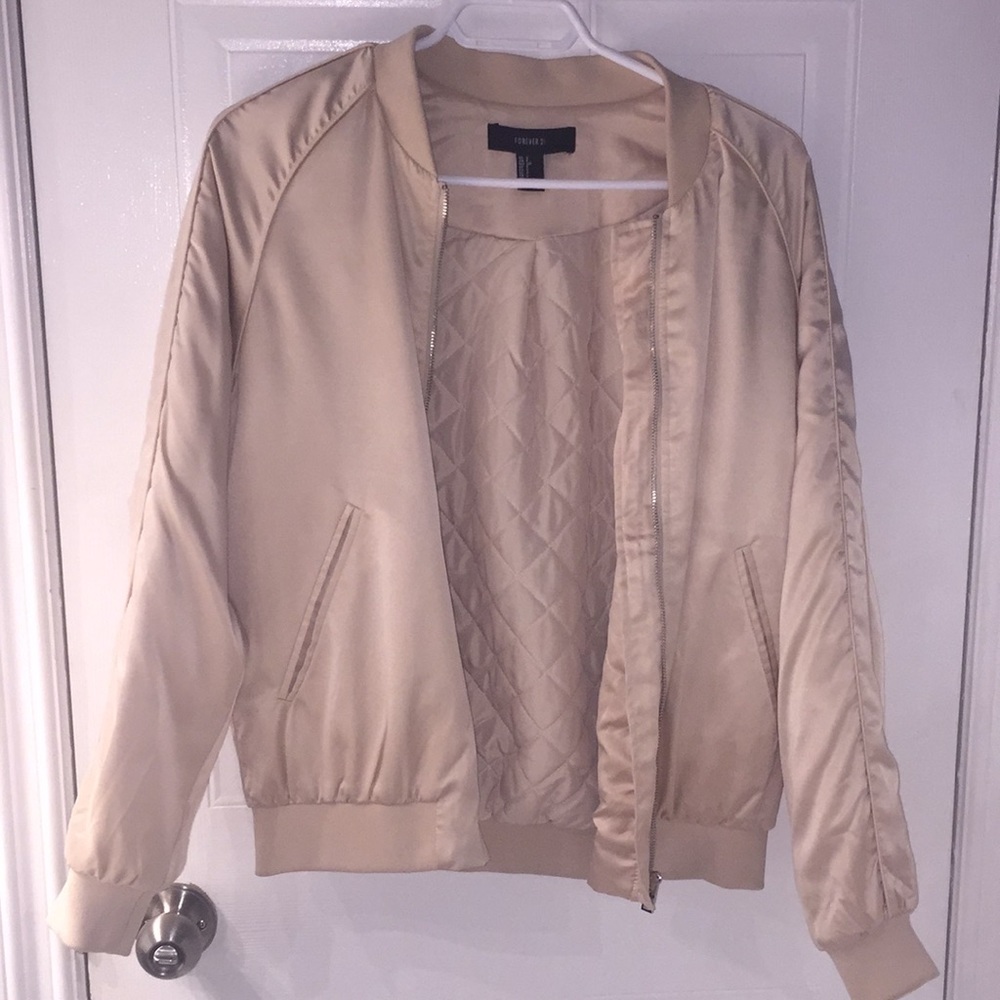 Forever 21 baby pink bomber jacket